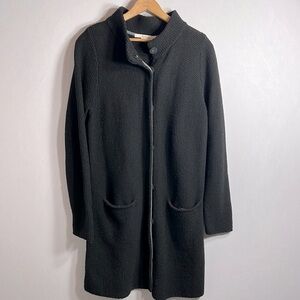 Boden Black Knit Sweater Coat size 6